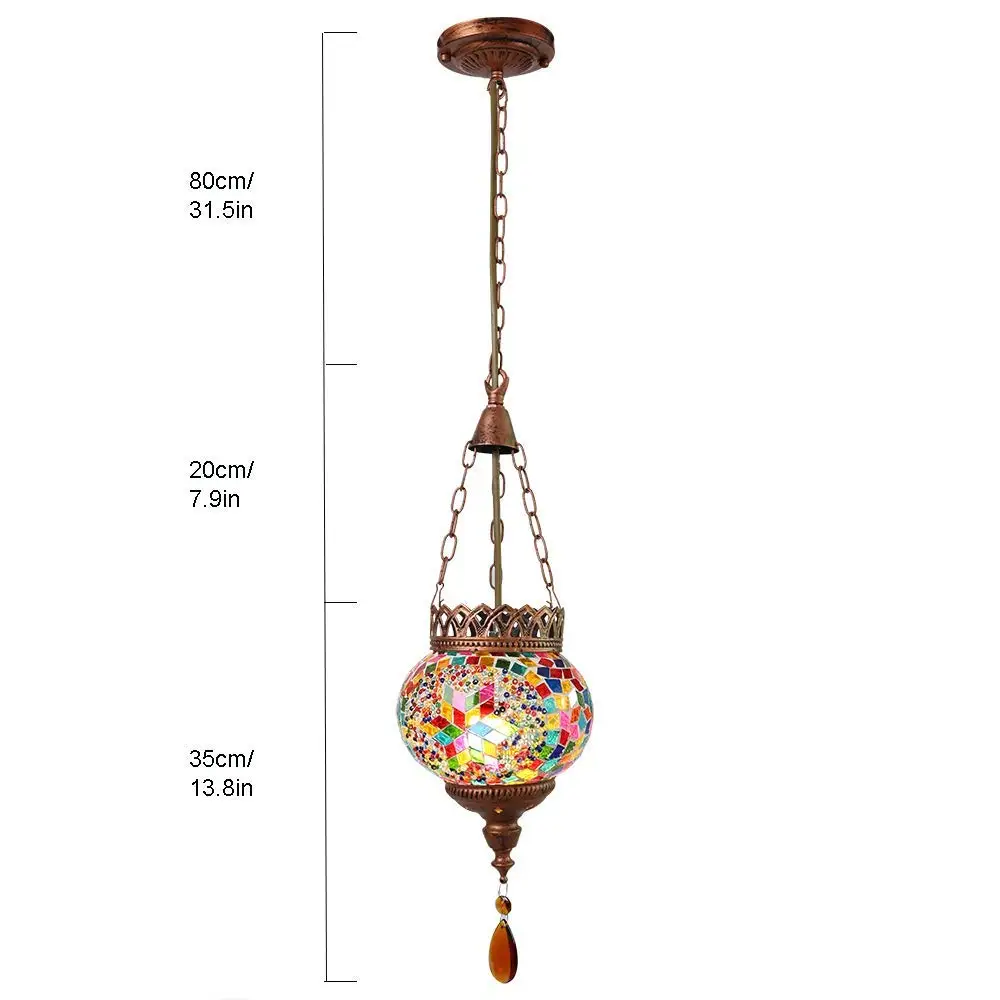 Artpad Bohemia Mediterranean Lighting Turkish Restaurant Pendant Lights 110-220V Moroccan Mosaic Lamp Home LED Bar Hanging Light