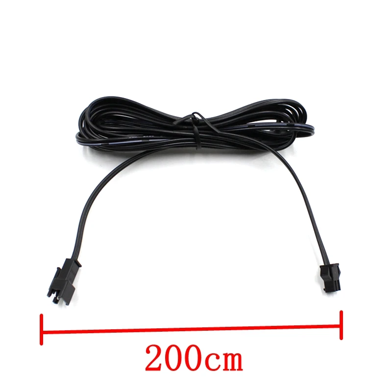 Conector de cable extendido SM para EL cable electroluminiscente, luz Flexible de neón, ambiente Interior, decoración de fiesta, 2 metros, 2 pines