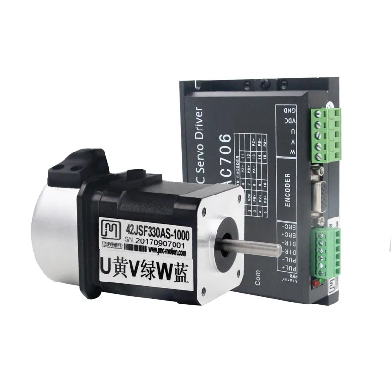 JMC 32W 24V 0.1N.m NEMA17 42JSF330AS-1000+MCAC708 Brushless DC servo motor driver kit