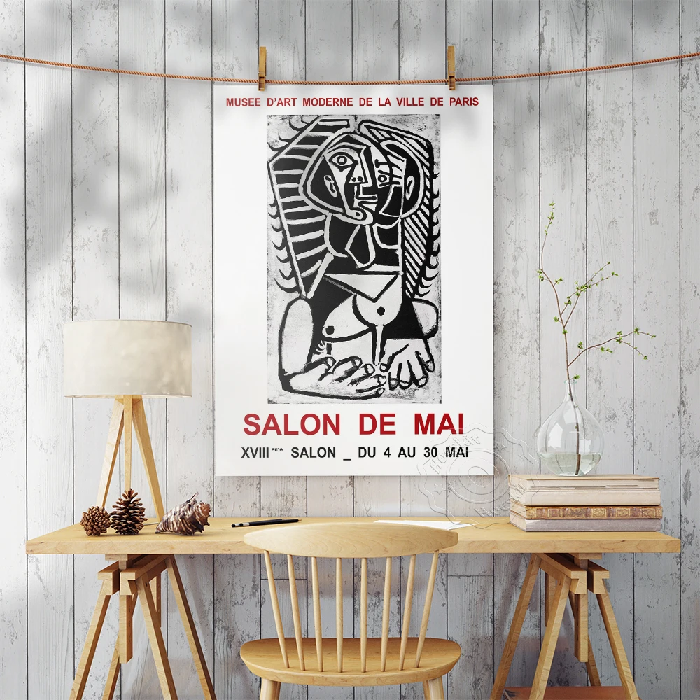 Picasso Musee D'Art Moderne De La Ville De Papis Exhibition Poster, Picasso Salon De Mai Abstract Art Prints, Home Decor Mural