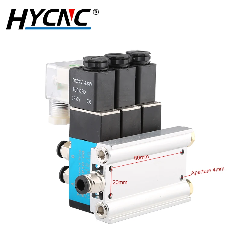4V210-08 Pneumatic Solenoid Valve 5-Way 2-Position Reversing Valve Air Valve DC24V 220V With Silencer Accessories Base