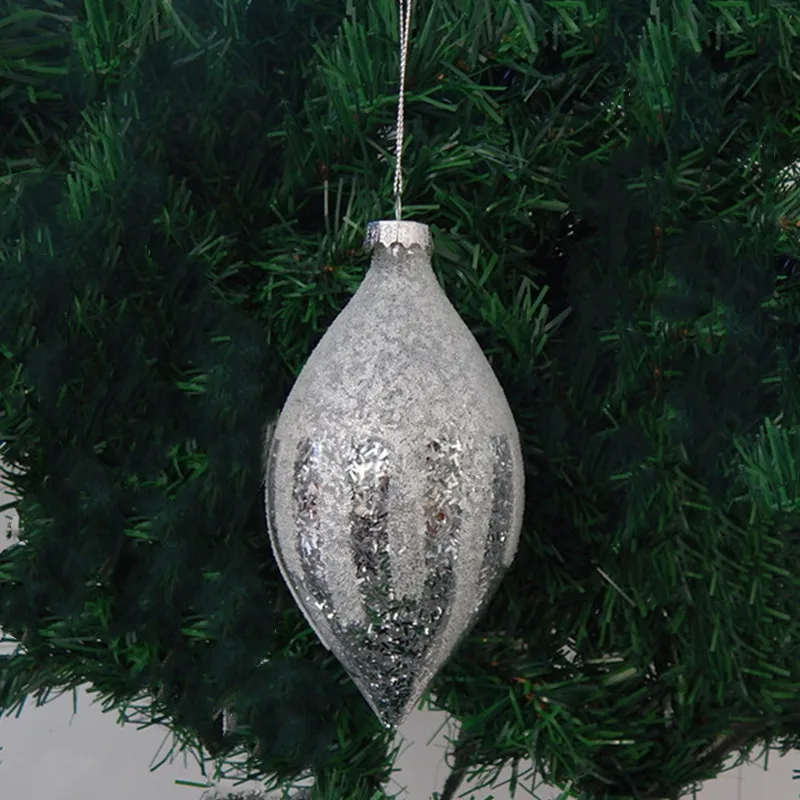 12ピース-パック7x13cmの小さな透明なガラスのペンダント家の装飾クリスマスツリーフェスティバルの吊り下げオーナメント