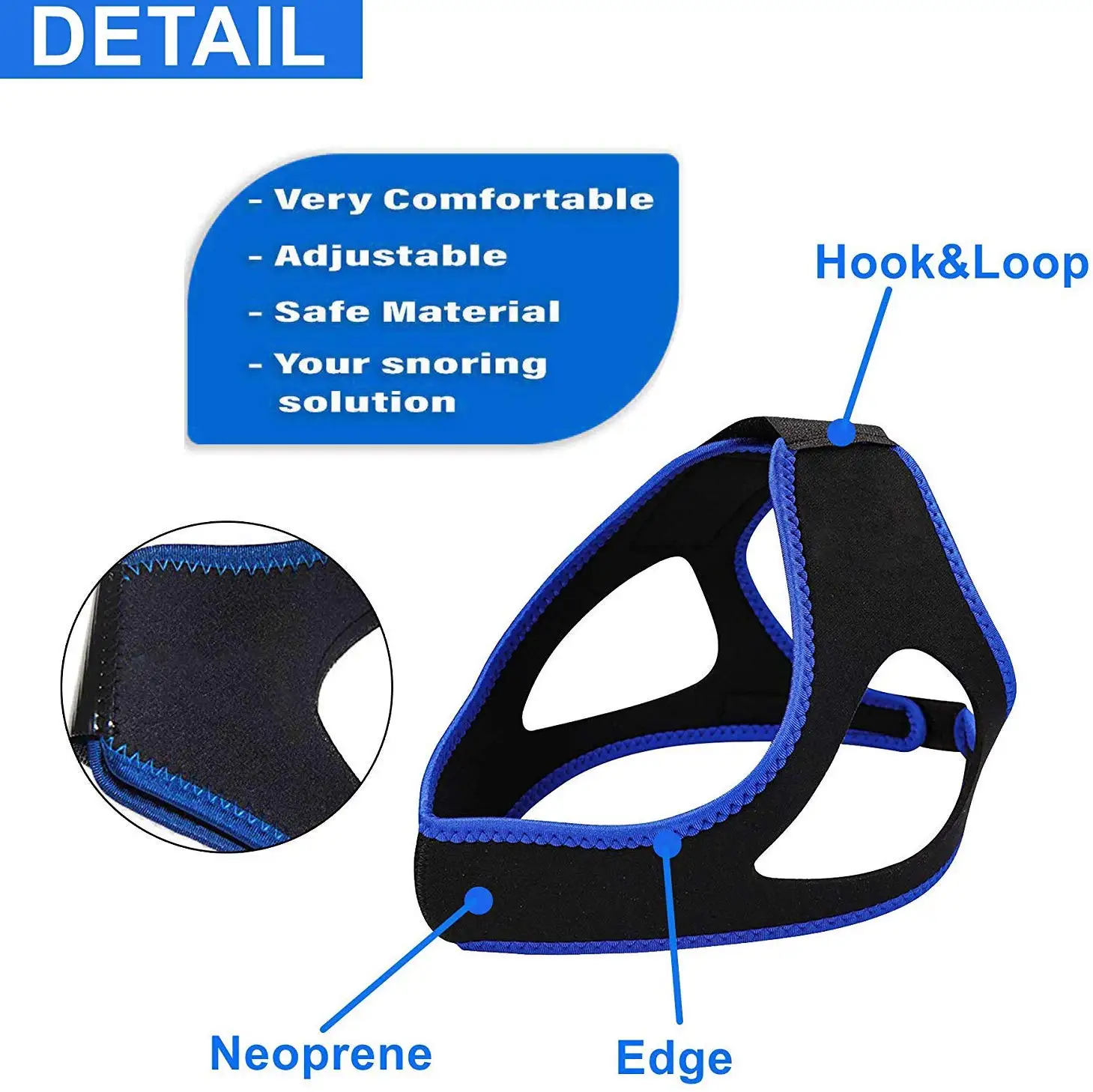 หยุด Snoring เข็มขัด Snore Stopper ป้องกันการนอนกรน Dislocated Snoring แถบความต้านทาน Chin ยึดสายรัดคาง Dislocation Band