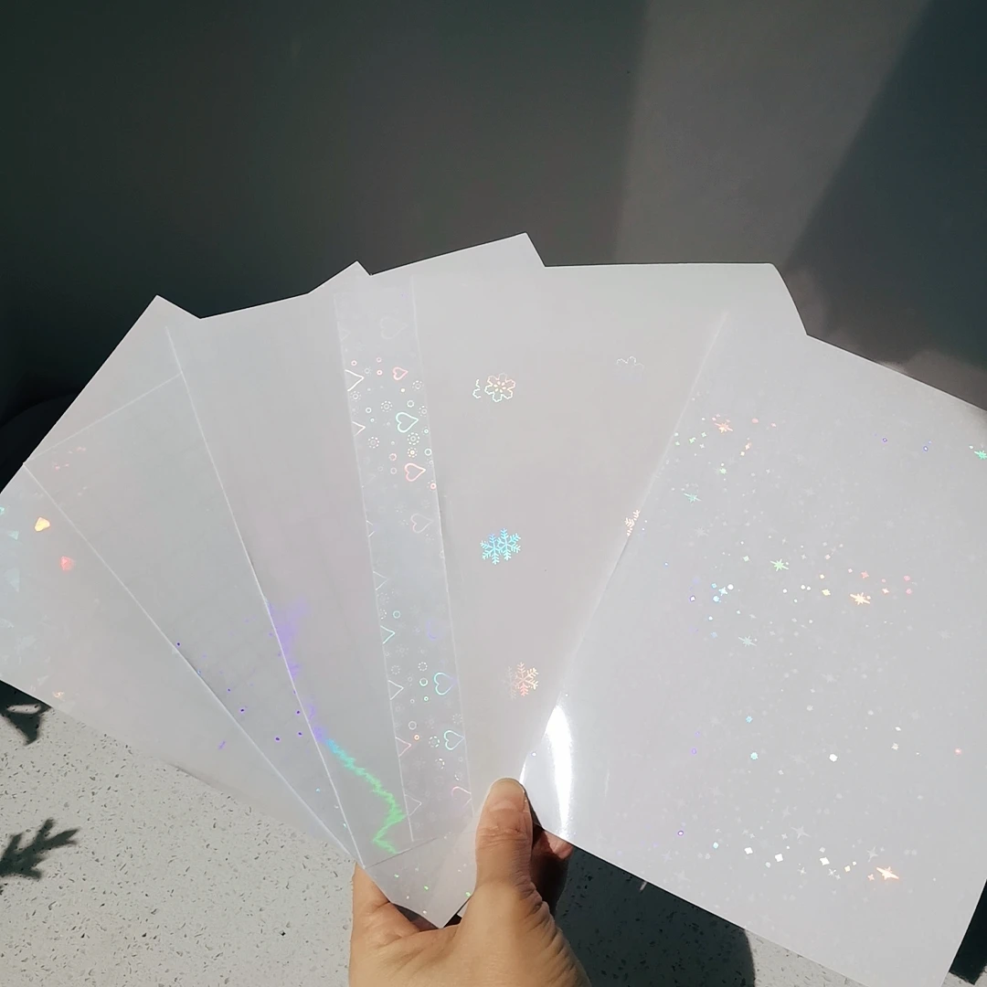 Jeden arkusz naklejka z dużą główką zdjęcie holograficzna folia taśma klejąca laminowanie na zimno na papierze plastikowa karta pakietu 6x8 "zrób to sam