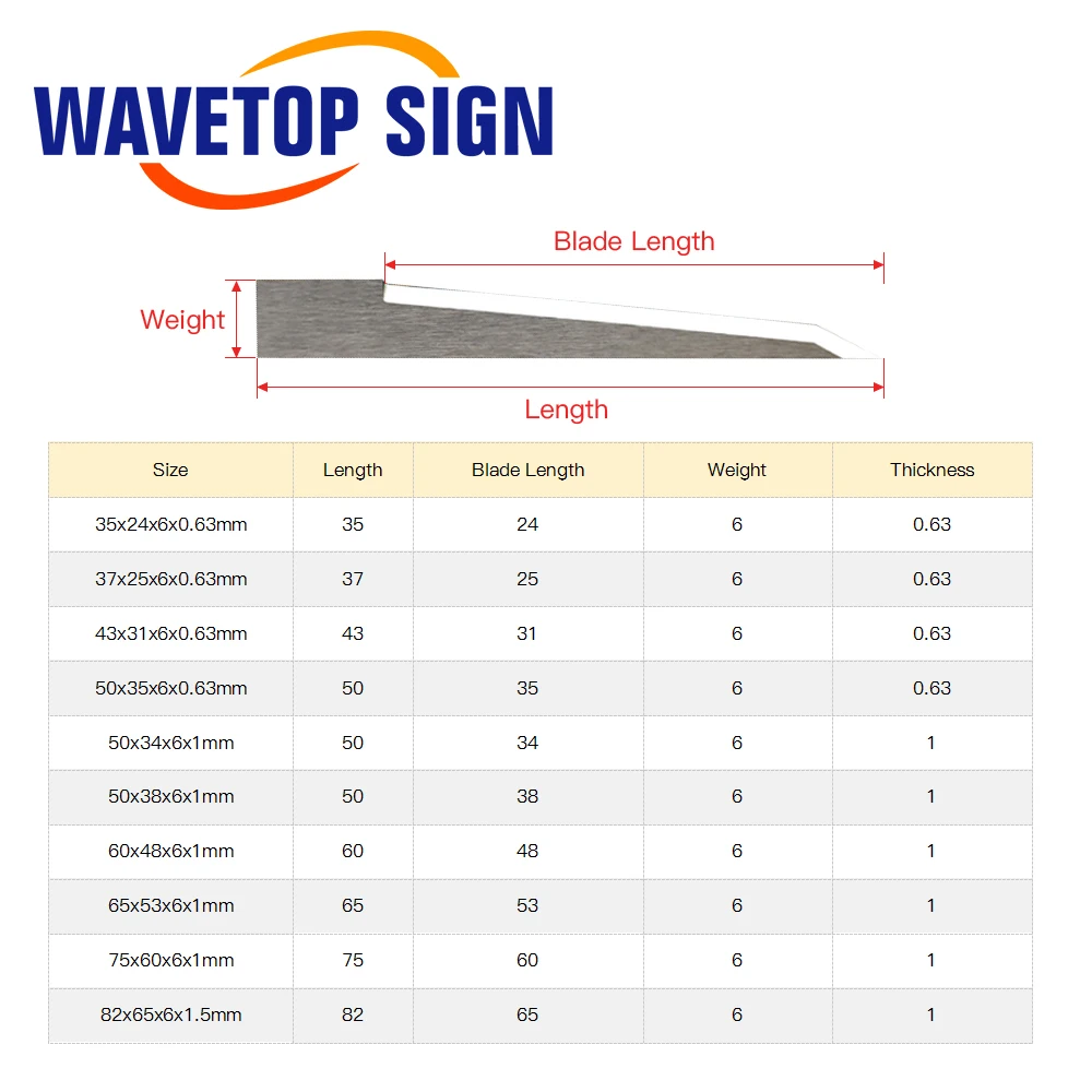 WaveTopSign Lengthening Thickening Tungsten Steel Vibrating Knife Blade Suitable for Foam Board