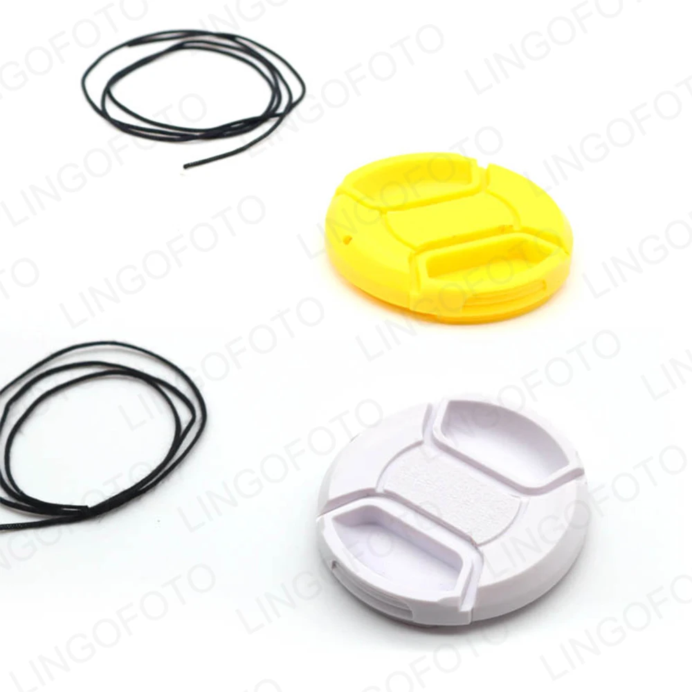 Kleurrijke 52 mm universele camera center pinch lensdop kunststof oranje wit blauw groen geel roze