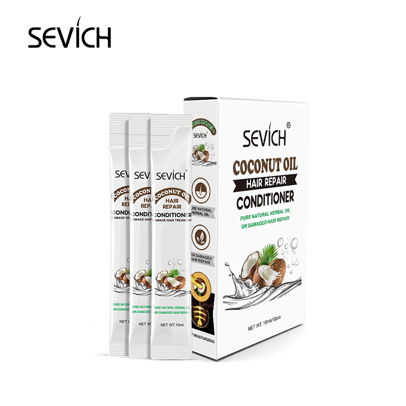 Sevich 10PCS/BOX Coconut Oil Hair Conditioner Repair Dry Damaged Improve Bifurcation Smooth Portable for travelling