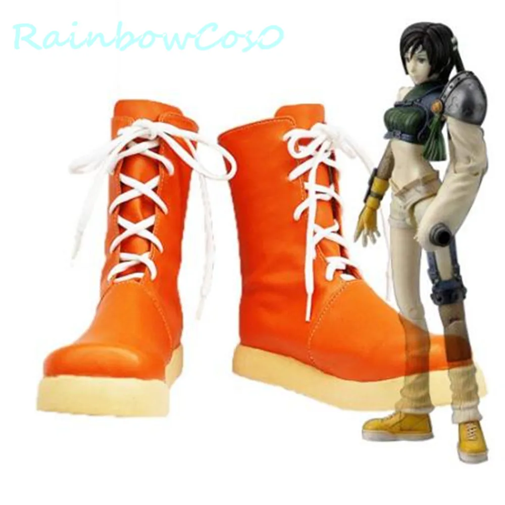 Final Fantasy VII FF7 Yuffie Kisaragi Shoes Cosplay Shoes Boots Rainbowcos0 Game Christmas Anime Halloween W846