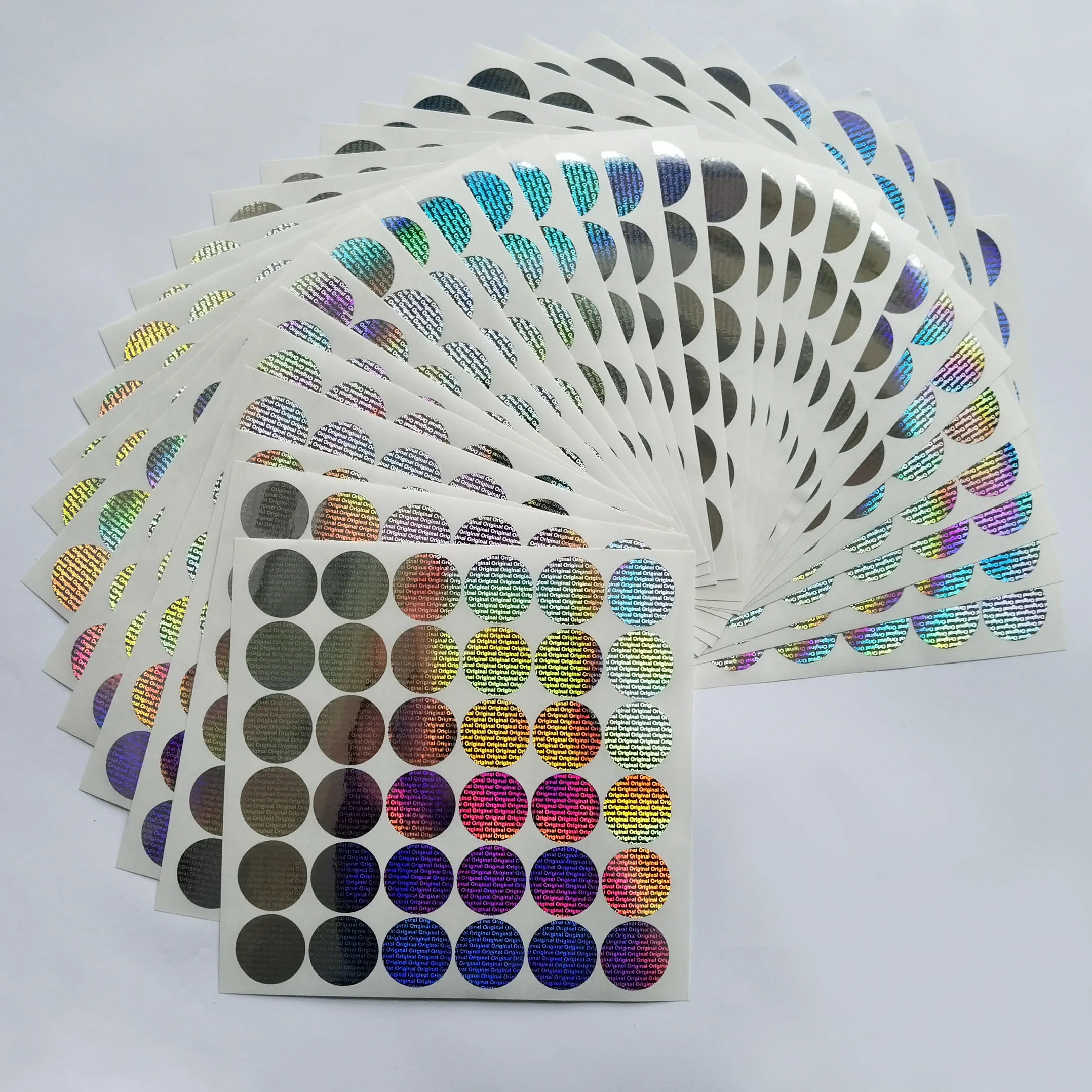 1000pcs 25x25mm Holographic Label Stickers Tamper Evident Open Warranty Security Counterfeit Original Seal Tape Can Custom