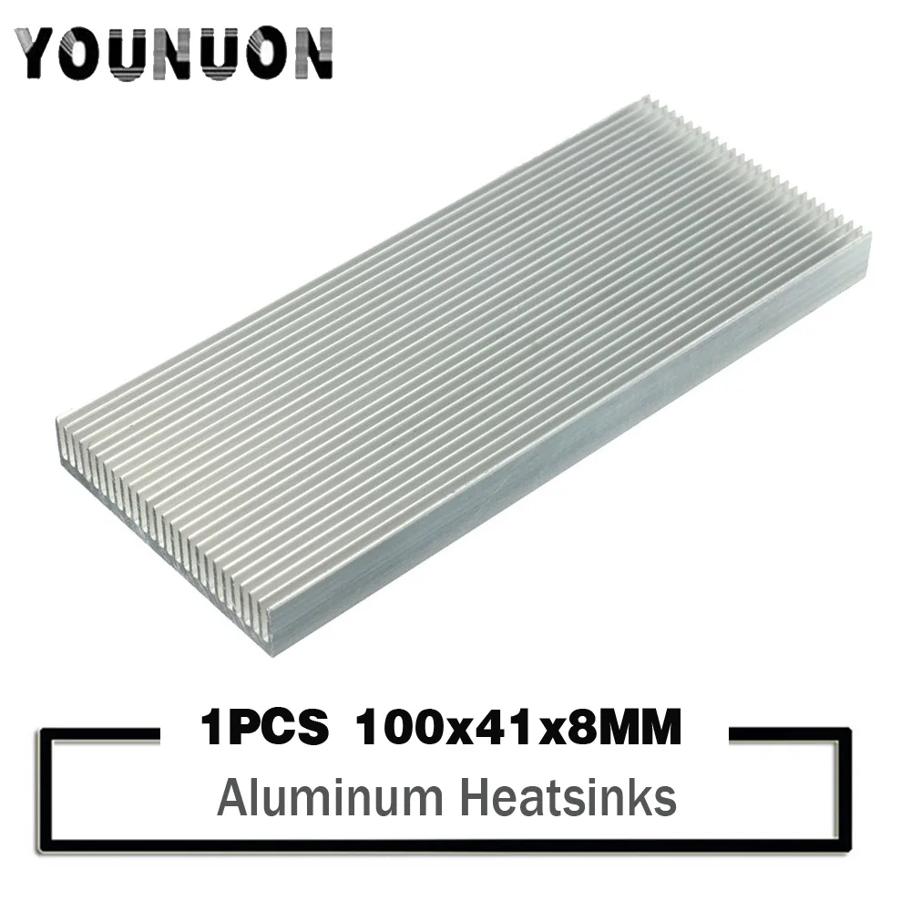 YOUNUON 100x41x8mm Aluminum Heat Sink Heatsink For High Power LED Amplifier Transistor