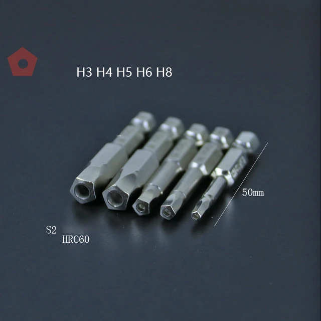 5PCS Set H3 H4 H5 H6 H8 Pentagon Screwdriver Drill Bit Share Bicycle Security Bits 1 4 Hex Shank S2 DIY Hand Tool Sets AliExpress