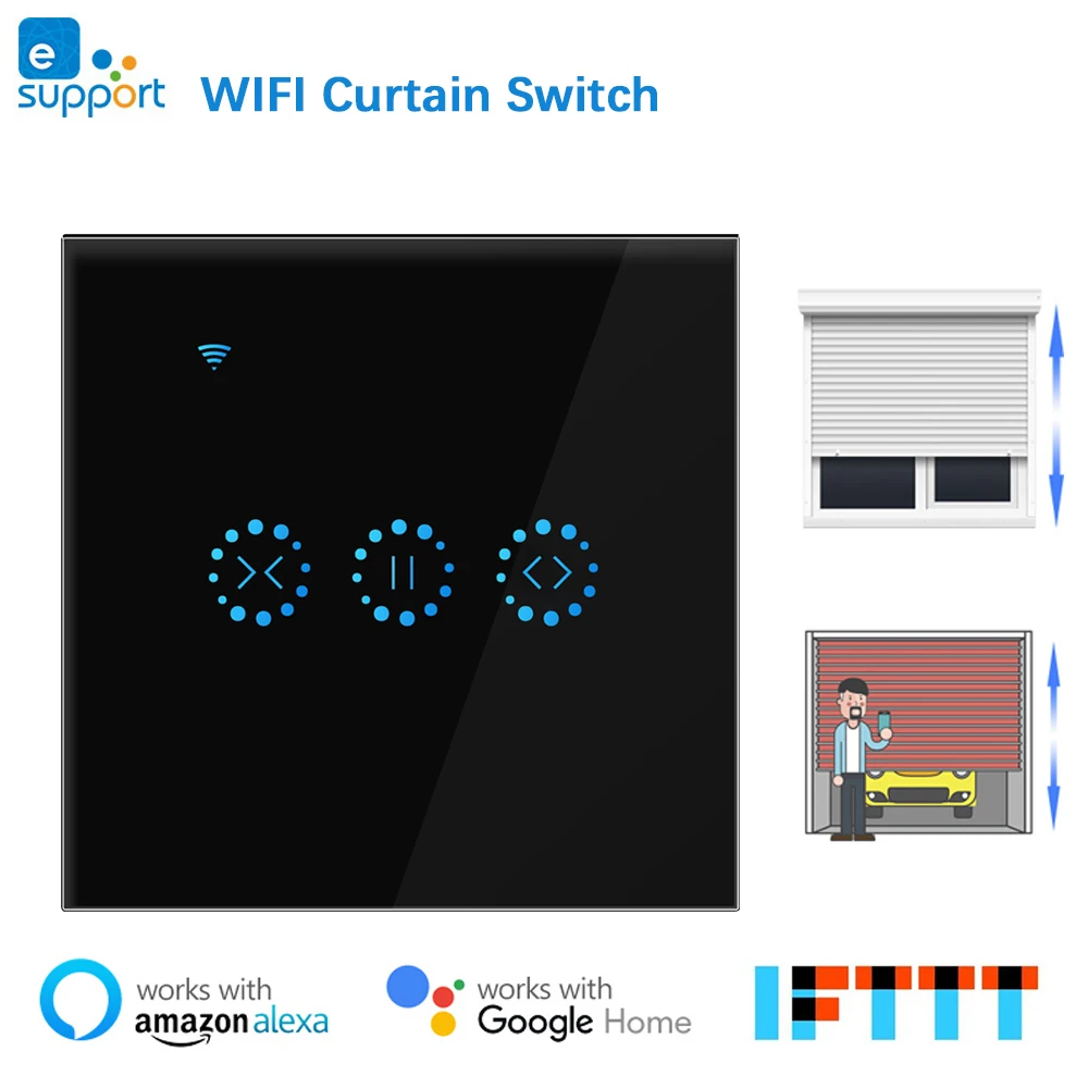 WiFi Curtain Blind Switch for Electric Motor Roller Shutter, Blinds Smart Home Automation Work for Alexa, Google Home