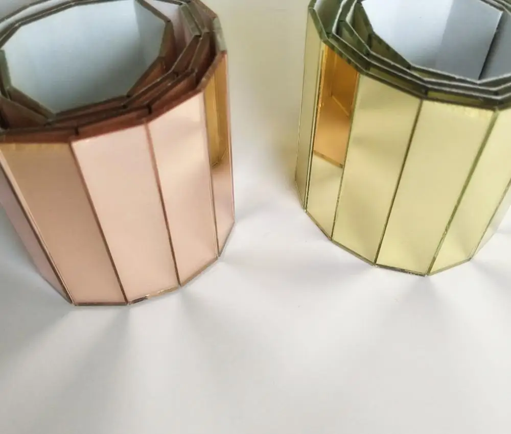Glass Mirror Roll Mosaic ,Rectangular Mirror Mosaic,Yellow Gold Glass Mirror Title , Rose Gold Glass Mirror Title