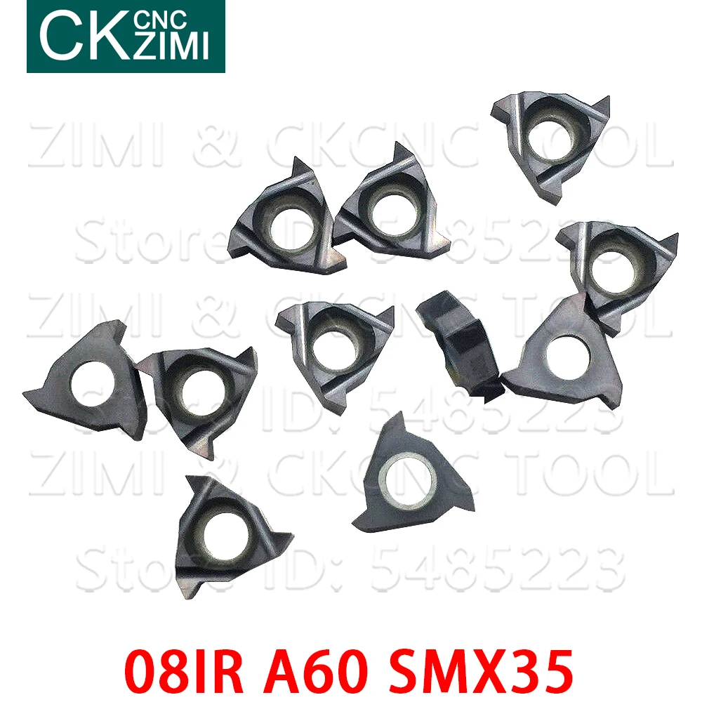 10 Pcs 08IR A60 SMX35 Karbida Sisipan Uliran Mengubah Alat CNC Alat Sisipan Ulir Mengubah Insert untuk Stainless Steel