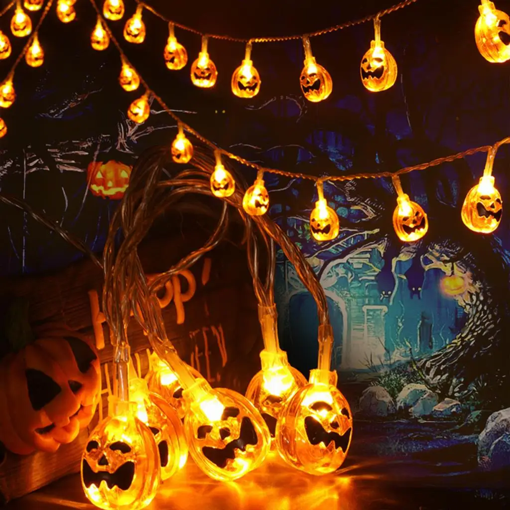 

Halloween Pumpkin LED Decorative Light Strings Fairy Halloween Party Pumpkin Decor Prop for Bedroom Living Room Haunted House