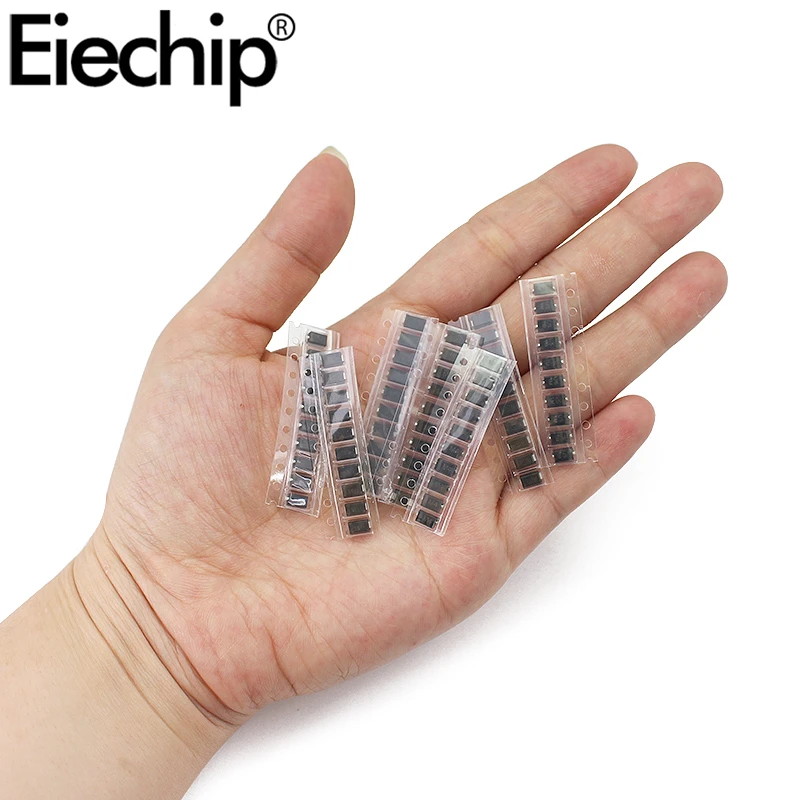 70 pçs/lote Diodos SMD 1N4007 M7 1N4001 M1 1N4004 M4 SS14 US1M RS1M SS34 7 Valores * 10pcs kit Eletrônico pacote de conjunto de diodo schottky