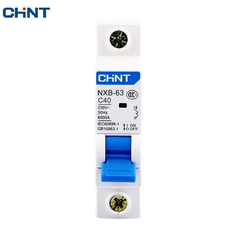 CHNT CHINT NXB-63 1P AC 230/400V Miniature Circuit Breaker C 6 10 16 20 25 32 40 63A Overload Protector  DZ47 C Style Air Switch 