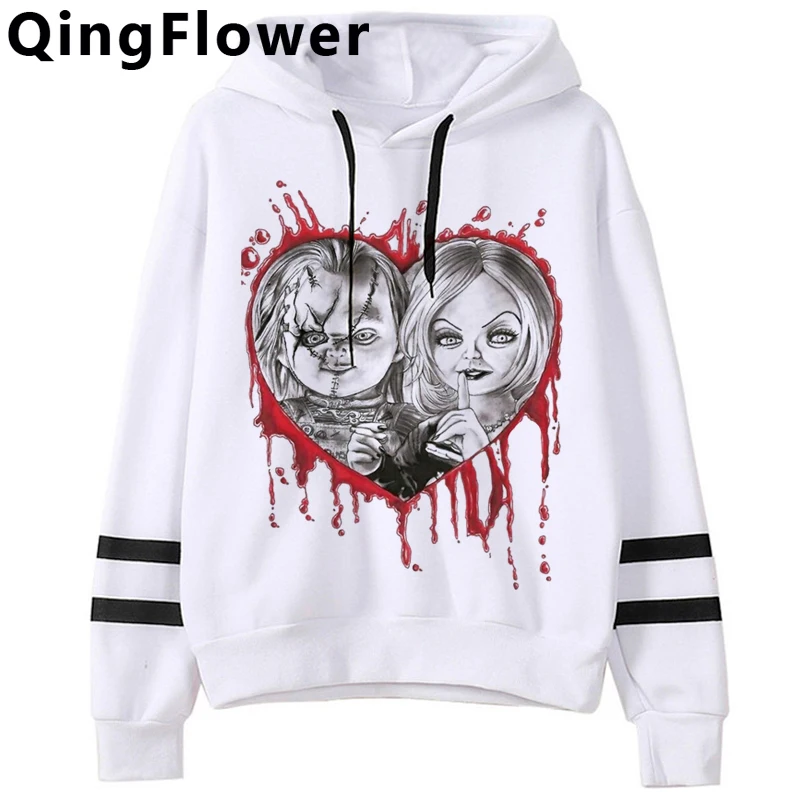 

Harajuku Chucky Horror Anime Funny Cartoon Hoodies Women Ullzang Harajuku Hip Hop Streetwear Sweatshirt 90s Graphic Hoody Female