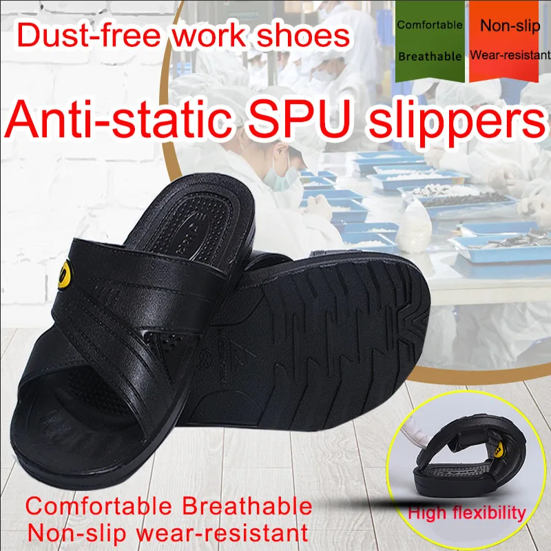 Anti-static Slippers Safety Shoes  Men for Work  Factory Electronic Workshop Women's Working Shoes Anti-skid Summer Sandals