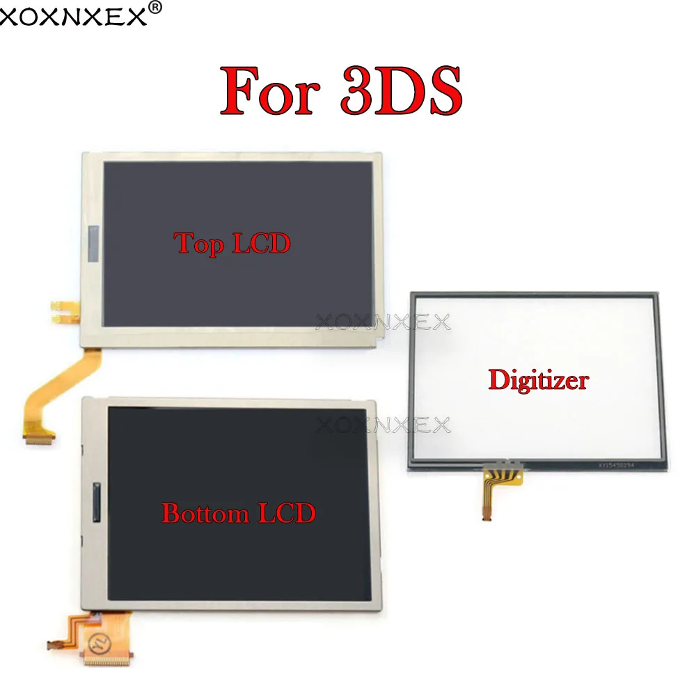 Piezas de repuesto pantalla LCD superior inferior y superior inferior para Nintendo 3DS LCD con pantalla táctil digitalizador pantalla de cristal Panel táctil