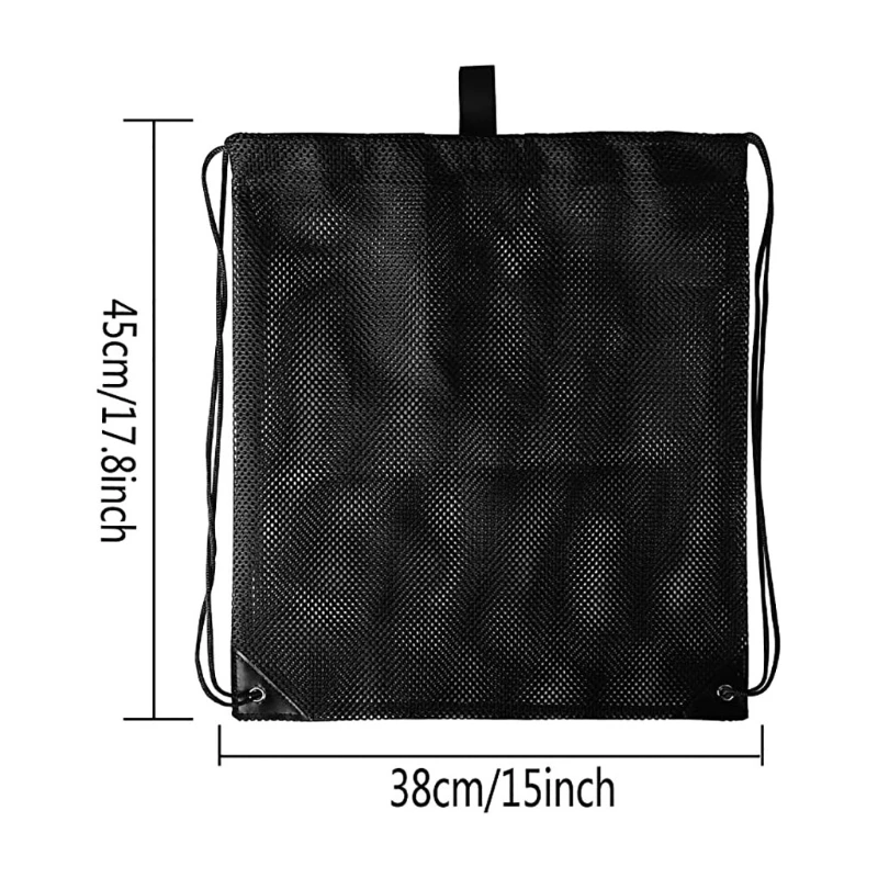 Heavy Duty Mesh Drawstring Backpack Bags Multifunction Ventilated Bag for Soccer ball, Gym Sports Equipment Storage Beach Toys