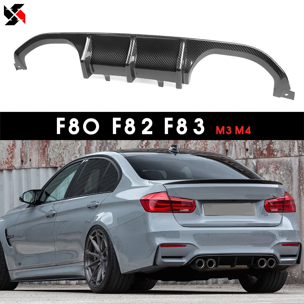 Dry Carbon Rear Diffuser Bumper Lip Spoiler For BMW 3 4 Serises F80 M3 F82 F83 M4 2014- 2020 MP Style Rear Diffuser Accessories