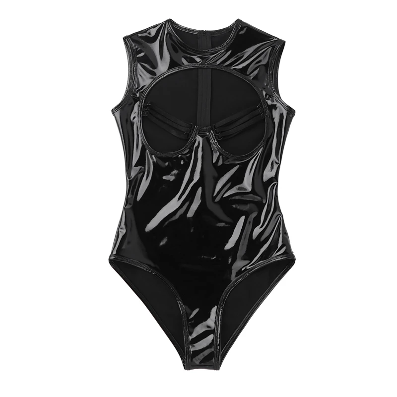 Tights Full Bodysuit Leotard Sexy Bodysuits Women Clothes Bare Chest Pvc Lingerie Catsuit Women Cosplay Erotic Romper Bodycon