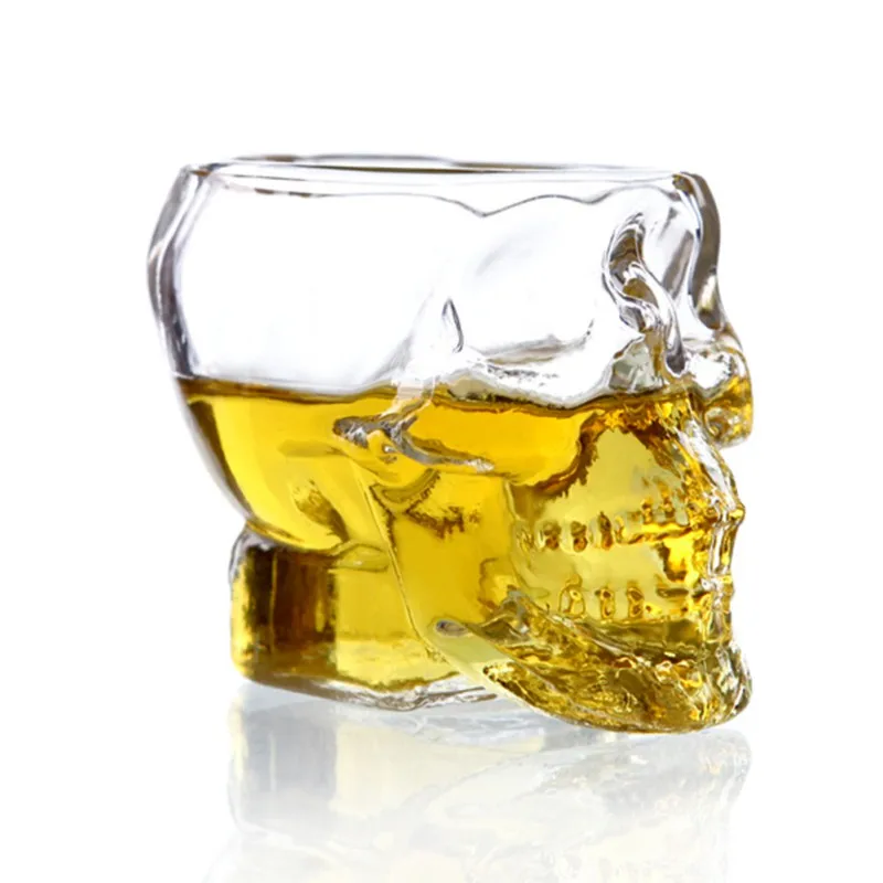 1/2/6pcs Halloween Skull Shaped Clear Glass Novelty 2.8 Oz Shot Glasses Decorative Drinkware Tea Coffee Cups for Home Office