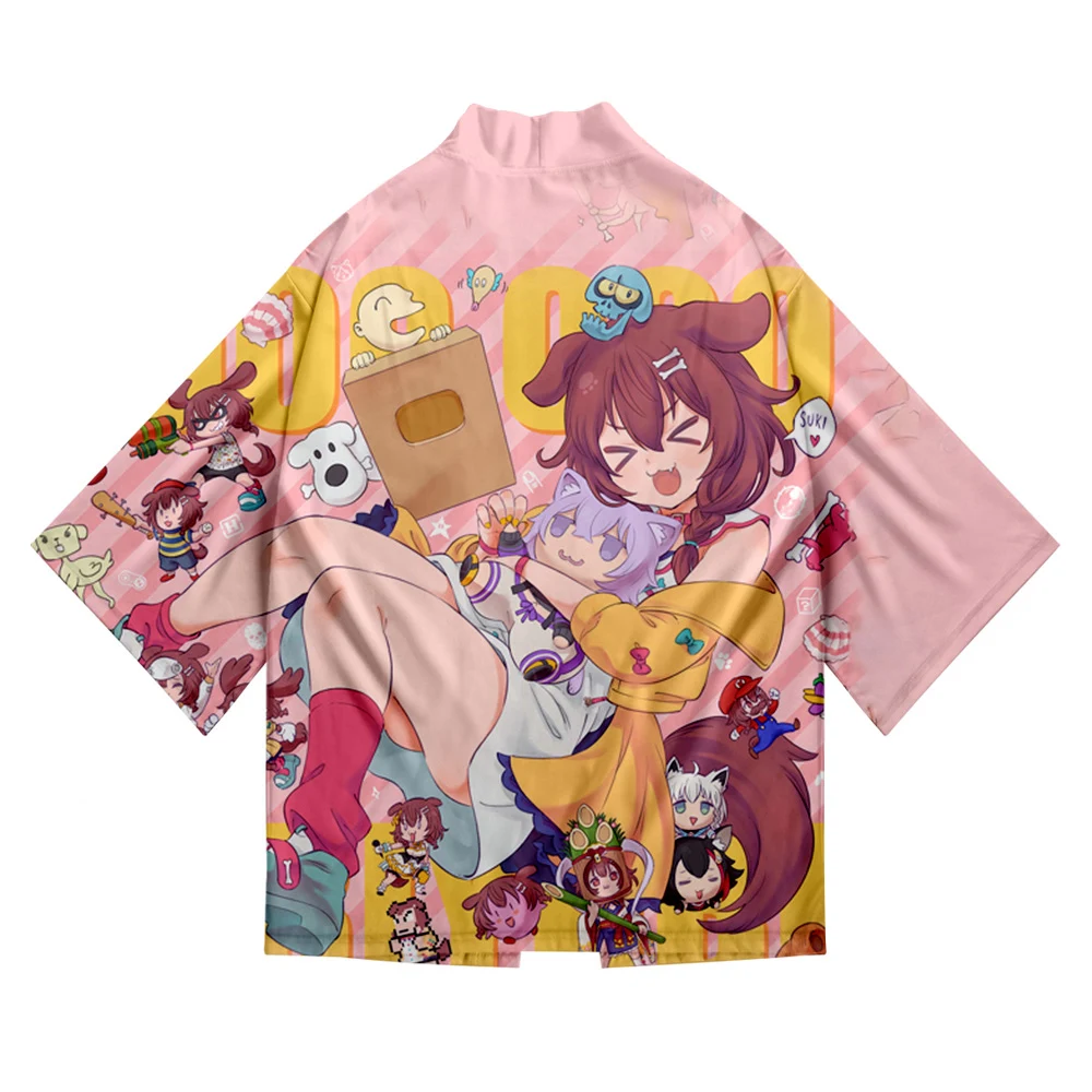 HOLOLIVE-VTuber Inugami Korone 3D para hombre y mujer, blusa Sexy de manga de tres cuartos, estilo Kawaii, Kimono de moda para vacaciones de verano