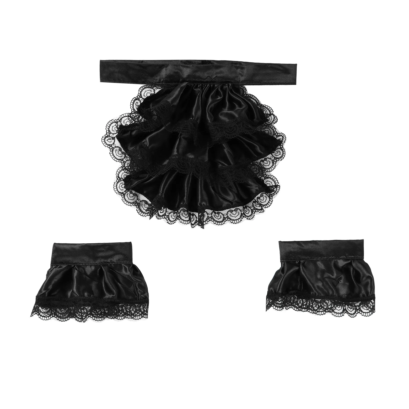 الدانتيل Jabot خمر الياقة الفيكتورية والأصفاد مجموعة الاستعماري القراصنة مصاص دماء Steampunk الساتان Jabot طوق تأثيري حلي الإكسسوار #1