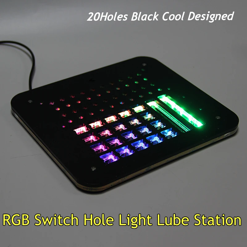 RGB Baclight Lube Station with Switches Opener for Mechanical Keyboard Switches Cherry Outemu Kailh Lube Modding Station Board