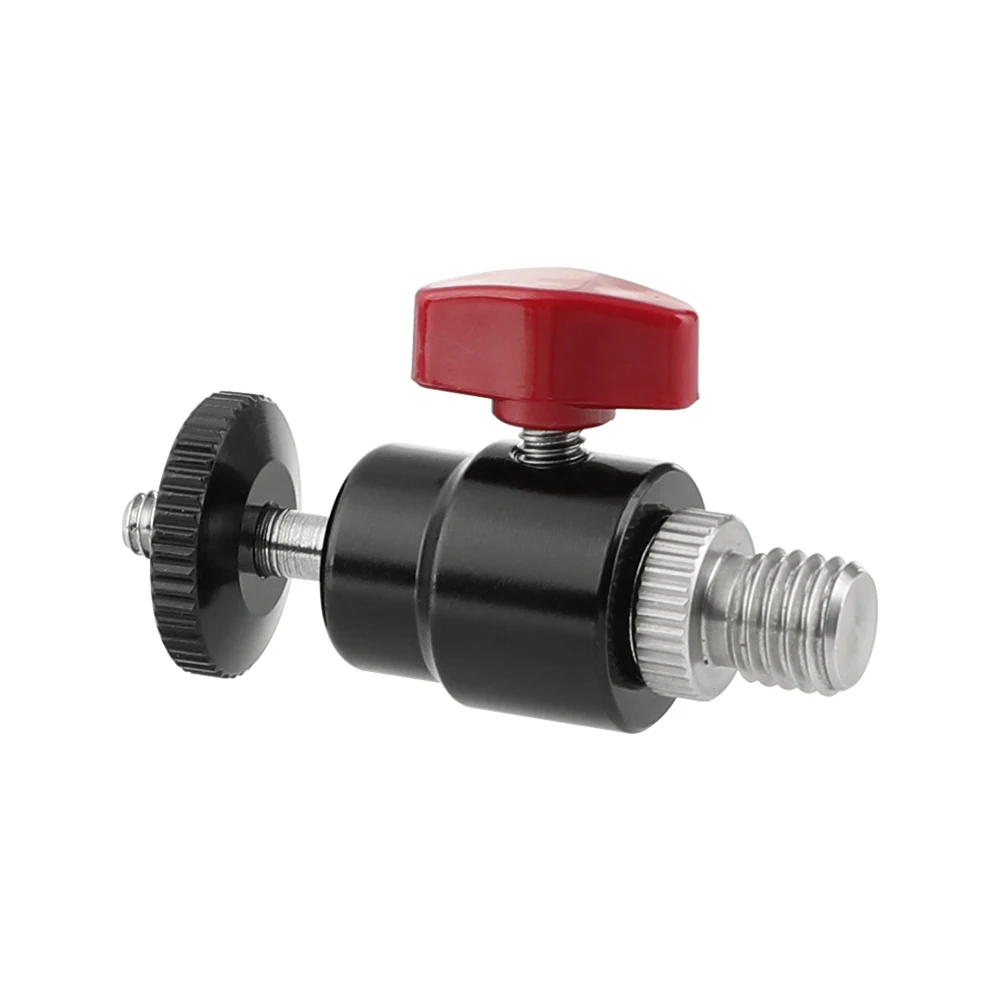 Kayulin Mini supporto per staffa Flash con testa a sfera con adattatore per vite a doppia estremità maschio da 1/4 "maschio a M12 per microfono Monitor fotocamera Dslr