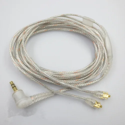 Imagen 1 del producto Cable de auriculares blanco de 64 pulgadas/16 metros para SHURE SE215 SE315 SE425 SE535 TH904 Cable de Audio negro-1,2 m