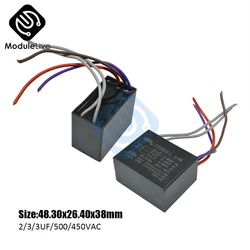 CBB61 Starting Capacitance AC Fan Capacitor 5 Wires 2/3/3UF/500/450V AC Terminal Ceiling Fan Motor Rectangle Capacitor