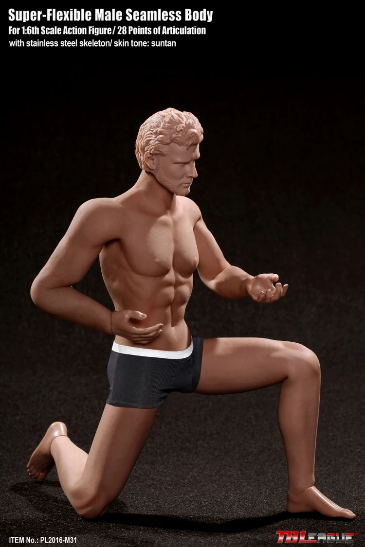 

PHICEN PL2015-M31 headless steel-bone-encapsulated muscle-male body 1:6 soldier's body painting model can be used as a doll