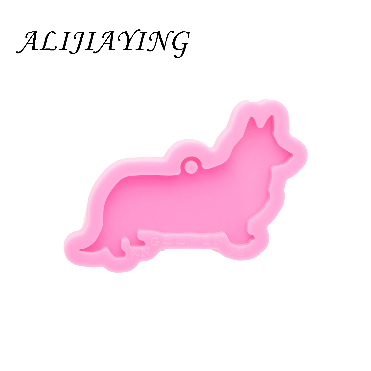 Shiny Silicone Corgi Mold for keychain pendant - Dog Pug Resin Crafting Mold - Diy Epoxy Resin Molds Jewelry Making DY0813