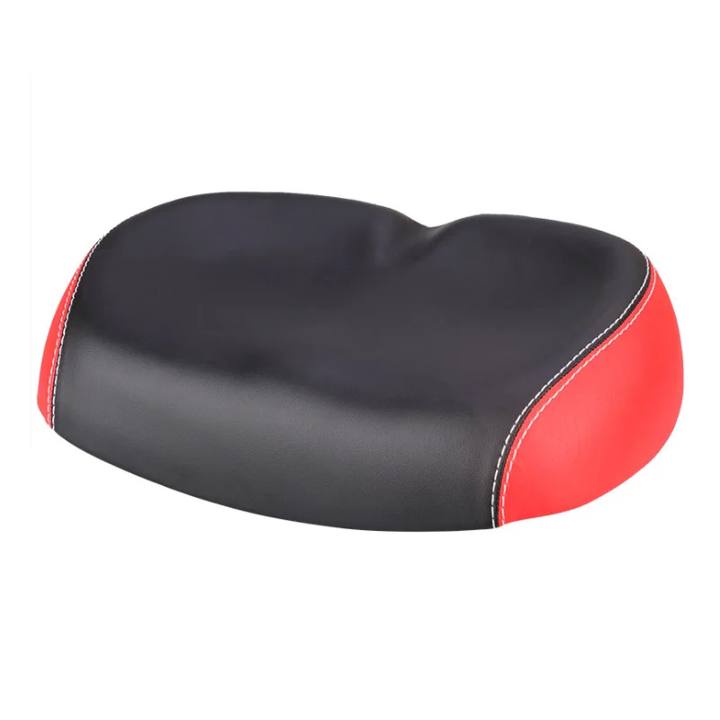 MTB/Road Bicycle Bike Widened Saddle PU Leather Cushion Without Nose Cycling Comfortable Shock-absorbing Cushion Seat Saddle