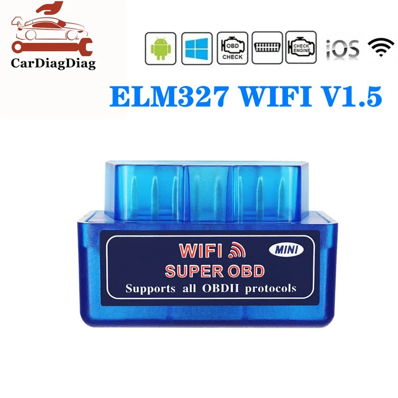 

ELM327 WIFI V1.5 для iOS Android ПК Автомобильный сканер считыватель кодов ELM 327 Wi-Fi V1.5 Авто OBD 2 Инструмент диагностики интерфейса