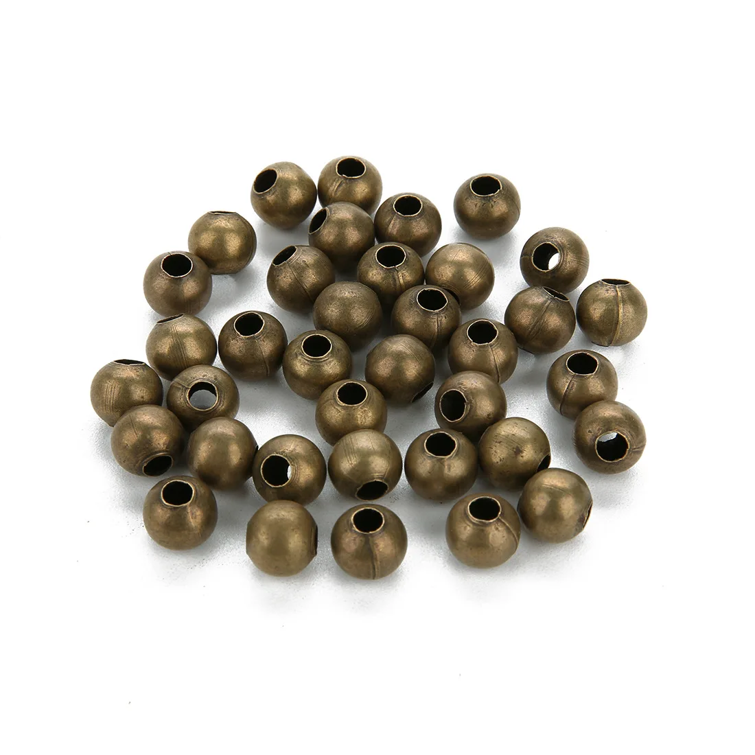 Ouro/bronze/prata cor tom contas de metal bola espaçador contas de semente redondas para fazer jóias descobertas acessórios diy 3/4/6mm