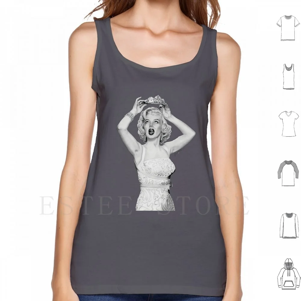 Marilyn Crown Tank Tops Vest Cotton Marilyn Monroe Marilyn Norma Gene Crown Realistic Art Realism Portrait Artist Icon