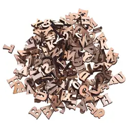 200Pcs Mixte A-Z Lettre Alphabet Naturel En Bois Numéro Décoration Bois Lettre Artisanat Flatback Scrapbooking Autocollants Pour Enfants Cadeau