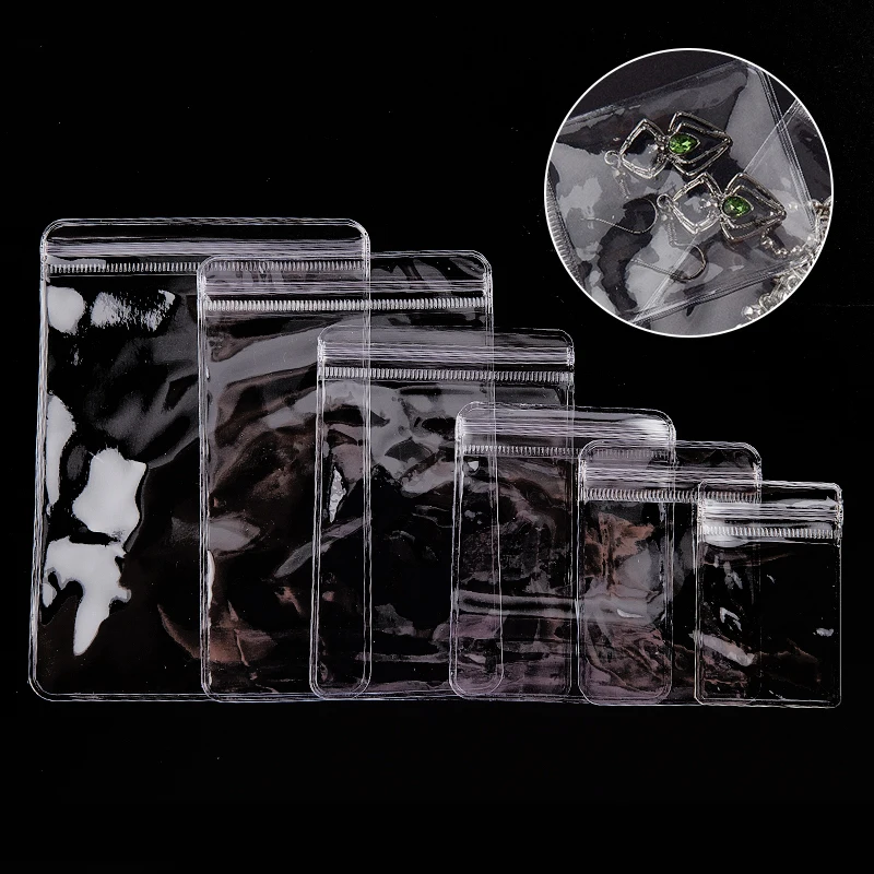 StoBag 25 Wires PVC Transparent Ziplock Bags Thicken Storage Gift Jewelry Packing Decoration Bag Small Size