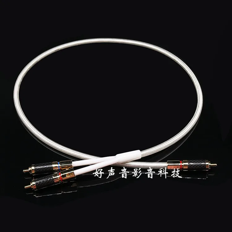 British QED silver plated 3.5mm turn one point two double lotus line 1 to 2RCA computer audio cable