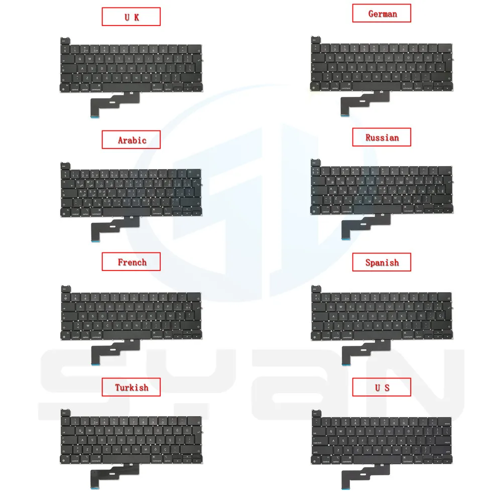 

2020 New Laptop A2338 Keyboard For Macbook Pro Retina 13" M1 A2338 Keyboard Replacement US RU UK FR SP IT GER SE Layout EMC 3578