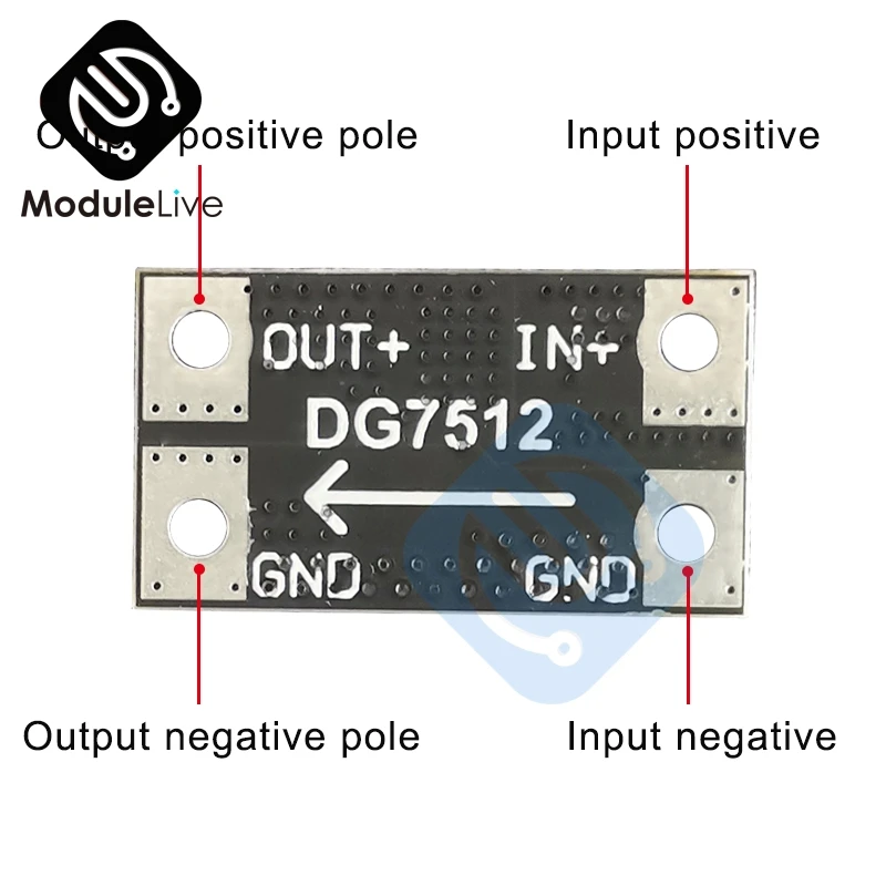 DG7512  DC 5V-75V 12V 12A High Current Ideal Diode Solar Energy Anti Backflow Charging Anti Backflow Protection Low Resistance