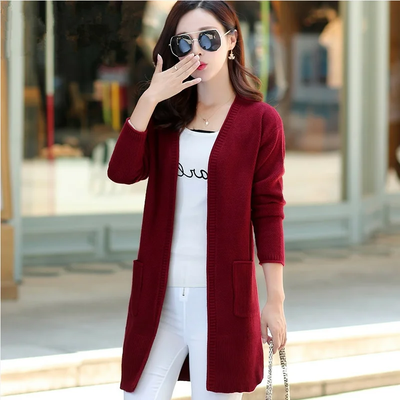 2023 Autumn Winter knitted Cardigan Women Sweater Coat Long Sleeve Casual Coats female Korean Loose Sweater Cardigan Women Tops