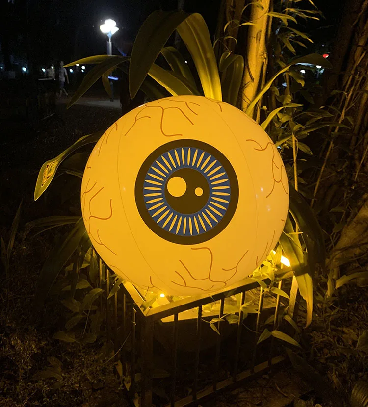 16 Inch Pumpkin Eyeball Swimming Pool Lamp Led Inflatable Remote Control Floating Lights Halloween Party Outdoor Decoration