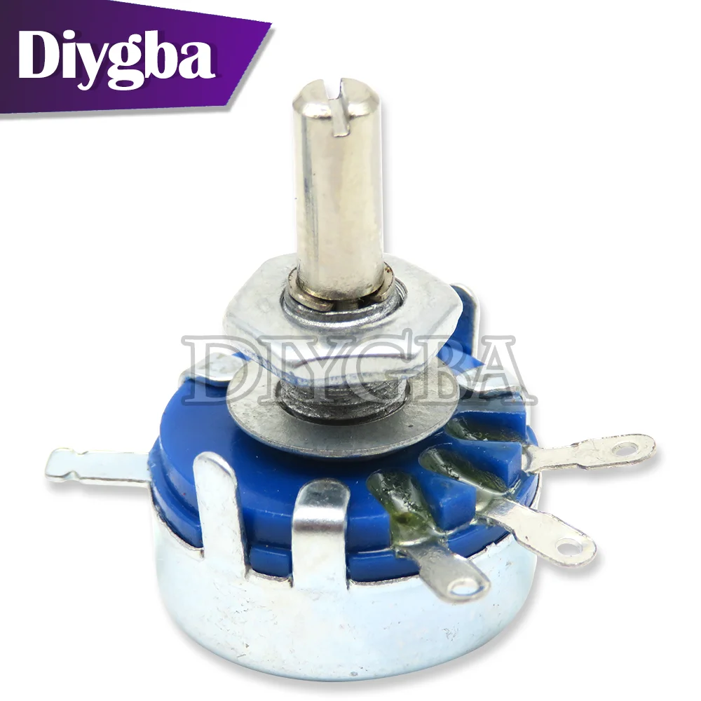 1PCS WH5-1A Terminals Round Shaft Rotary Taper Carbon Potentiometer WH5 470R 1K 10K 47K 4K7 100K 470K 220K 1K5 22K 1M ohm