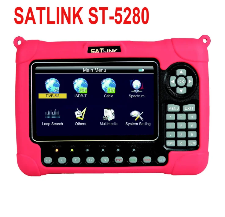 

Satlink ST-5280 DVB-S2 ISDB-T J83B Cable and MPEG-2/4 H.265(8 Bit) Compliant Handheld Combo Satllite Finder Meter