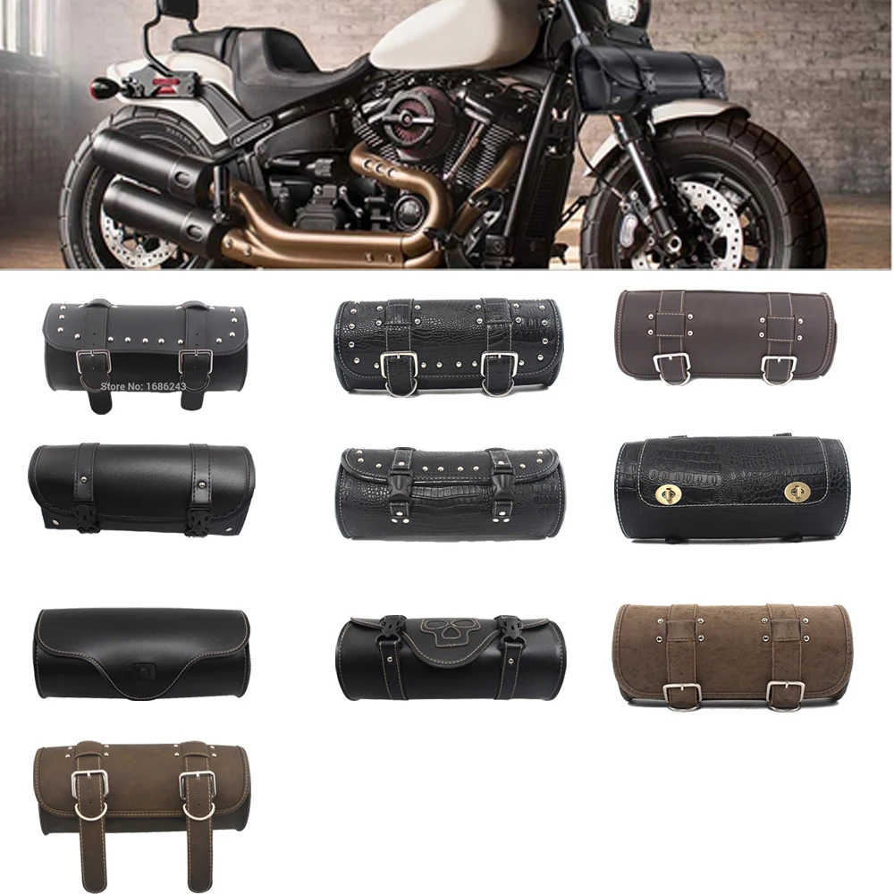 

Motorcycle Retro Front Fork Tool Bag Saddlebags Motorbike Bag Cruiser Tool Storage Bag Side Wear Resistant Large Capacity Custom